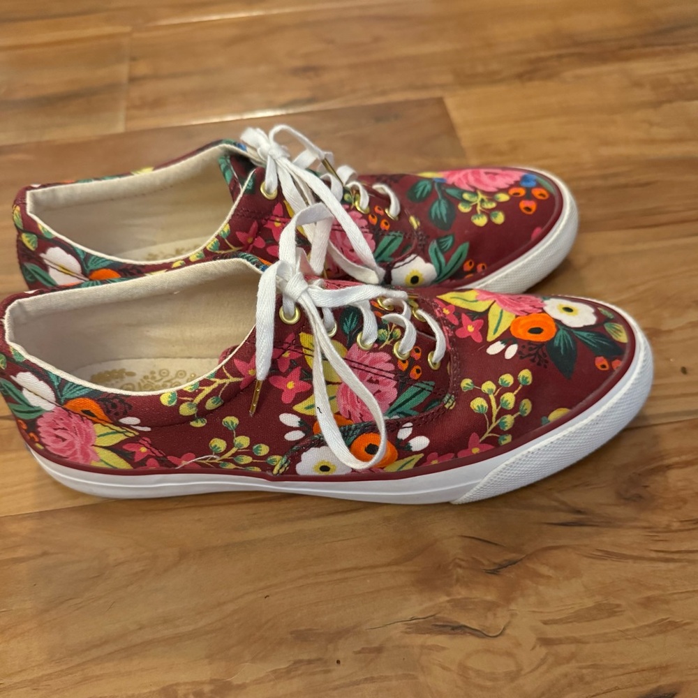 Keds x Rifle Paper Co. Anchor Vintage Blossoms Sneakers Anthropologie Sz 8 Boho - Picture 3 of 10